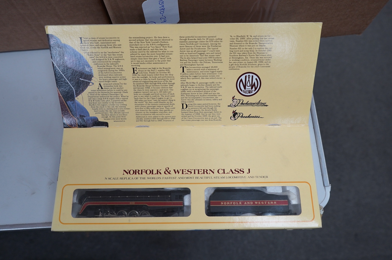 A collection of N gauge railway by Graham Farish, Peco, Bachmann, etc. including three boxed locomotives; a Bachmann Norfolk & Western Class J 4-8-4 locomotive (65869), a Lima LMS Class 4F 0-6-0 loco, and a Graham Farish